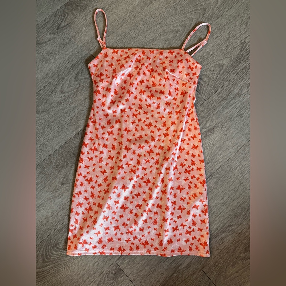 Urban Outfitters Pink Butterfly Slip dress